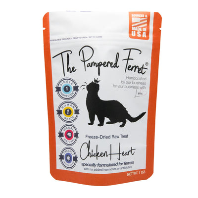 Freeze - Dried Raw Chicken Heart Treat - The Pampered FerretFreeze - Dried Raw Chicken Heart TreatFerret TreatThe Pampered Ferret